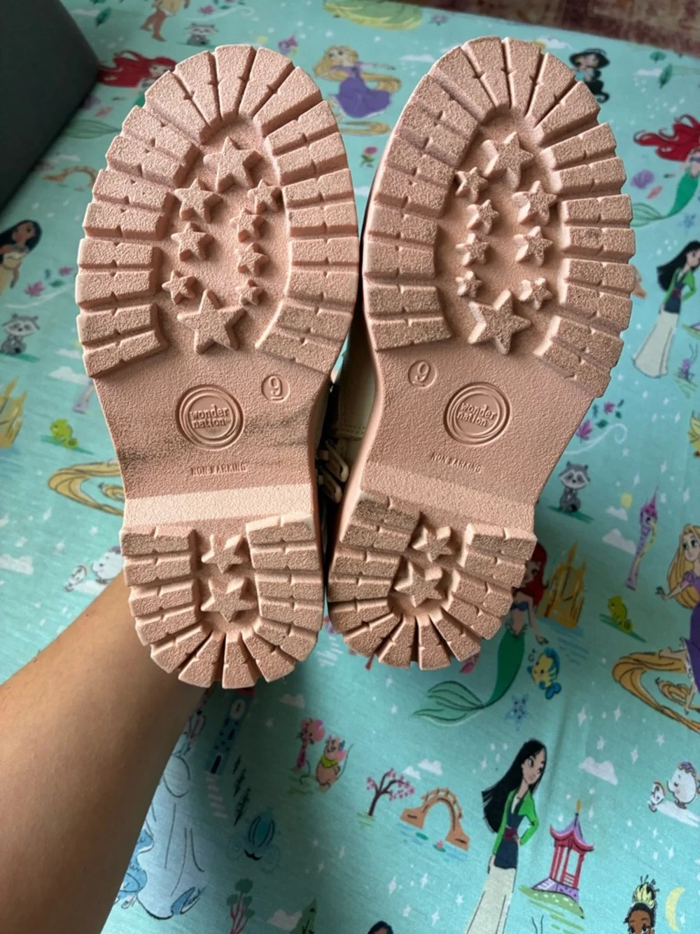 wonder nation Cream Chelsea Boots with Pink Trim